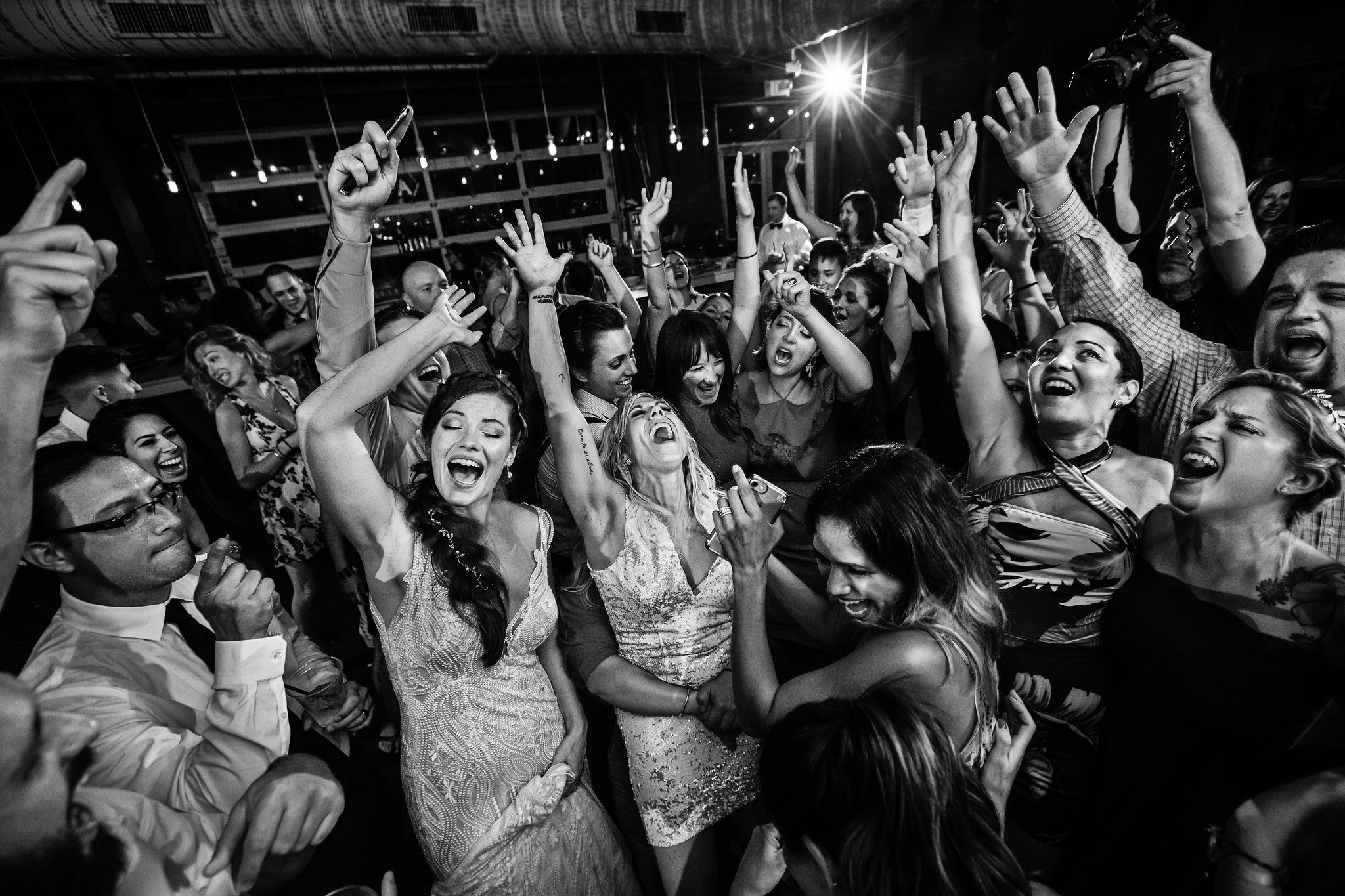 A couple celebrating on the dance floor